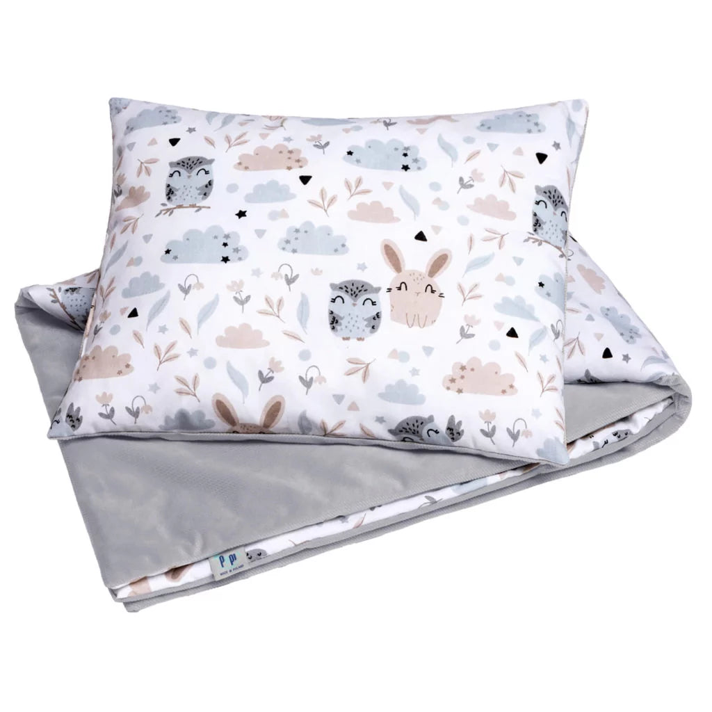 Szett 30×40-ös párna és 75×100-ös takaró – Forest Friends – pamut/velvet