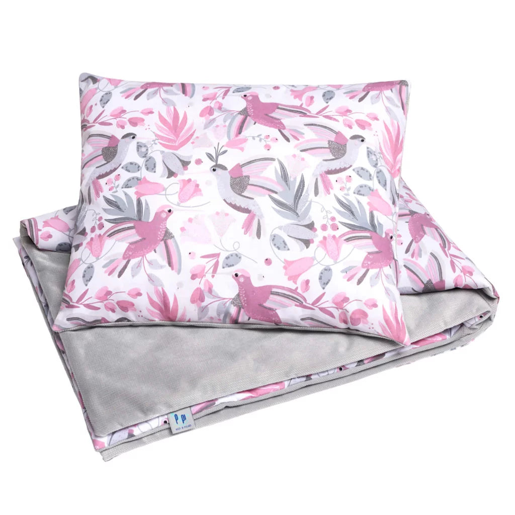 Szett 30×40-ös párna és 75×100-ös takaró – Hummingbird grey – pamut/velvet