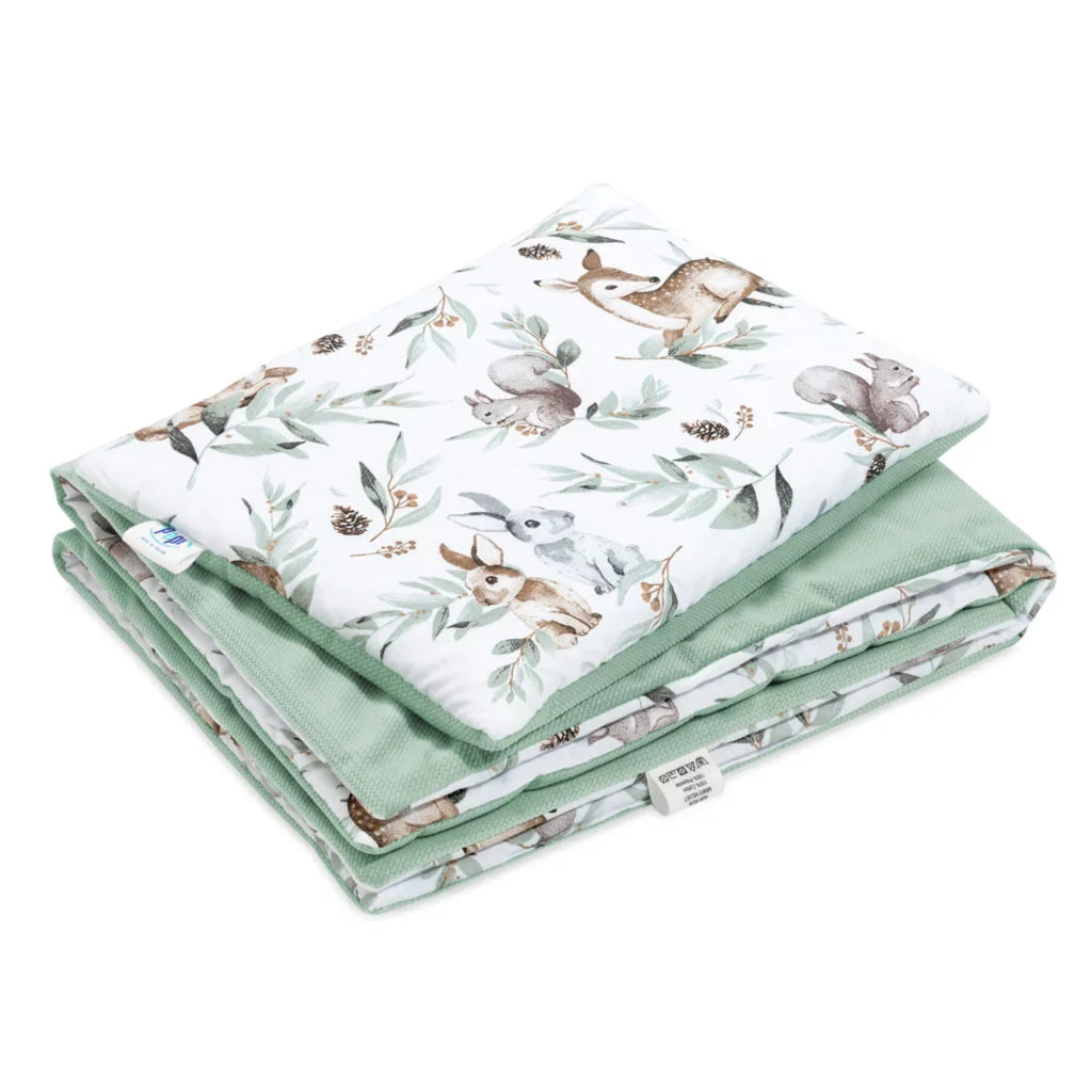 Szett 25x35-ös párna és 55x75-ös takaró – Green Groove – pamut/velvet