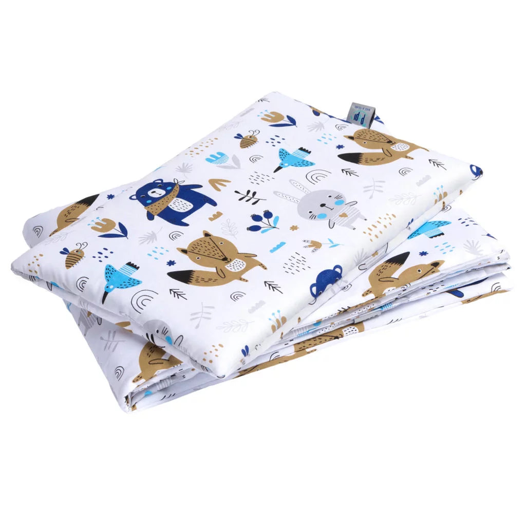 Szett 25x35-ös párna és 55x75-ös takaró – Blue Bear – pamut