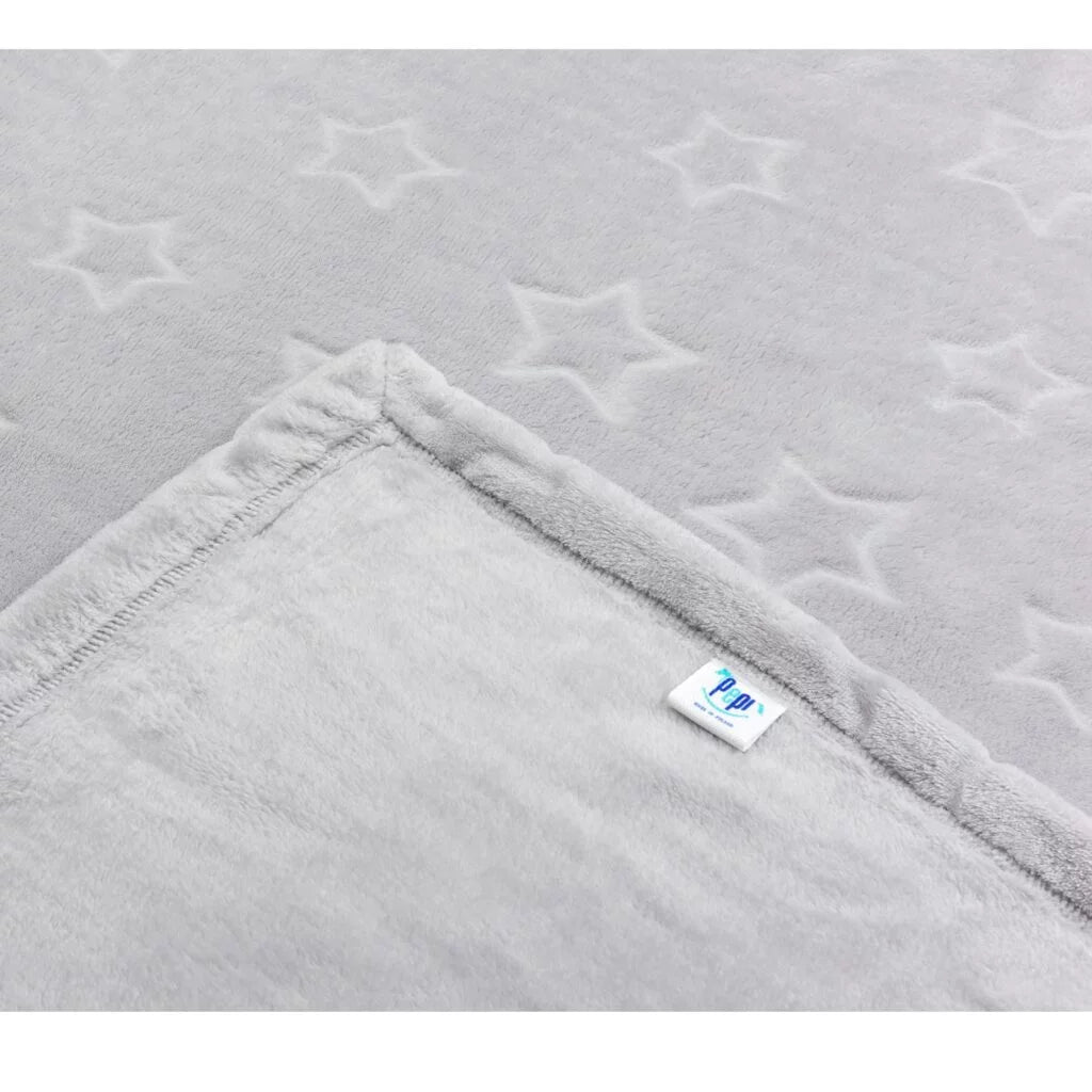 Plüss takaró 100x140 csillagokkal - grey silver