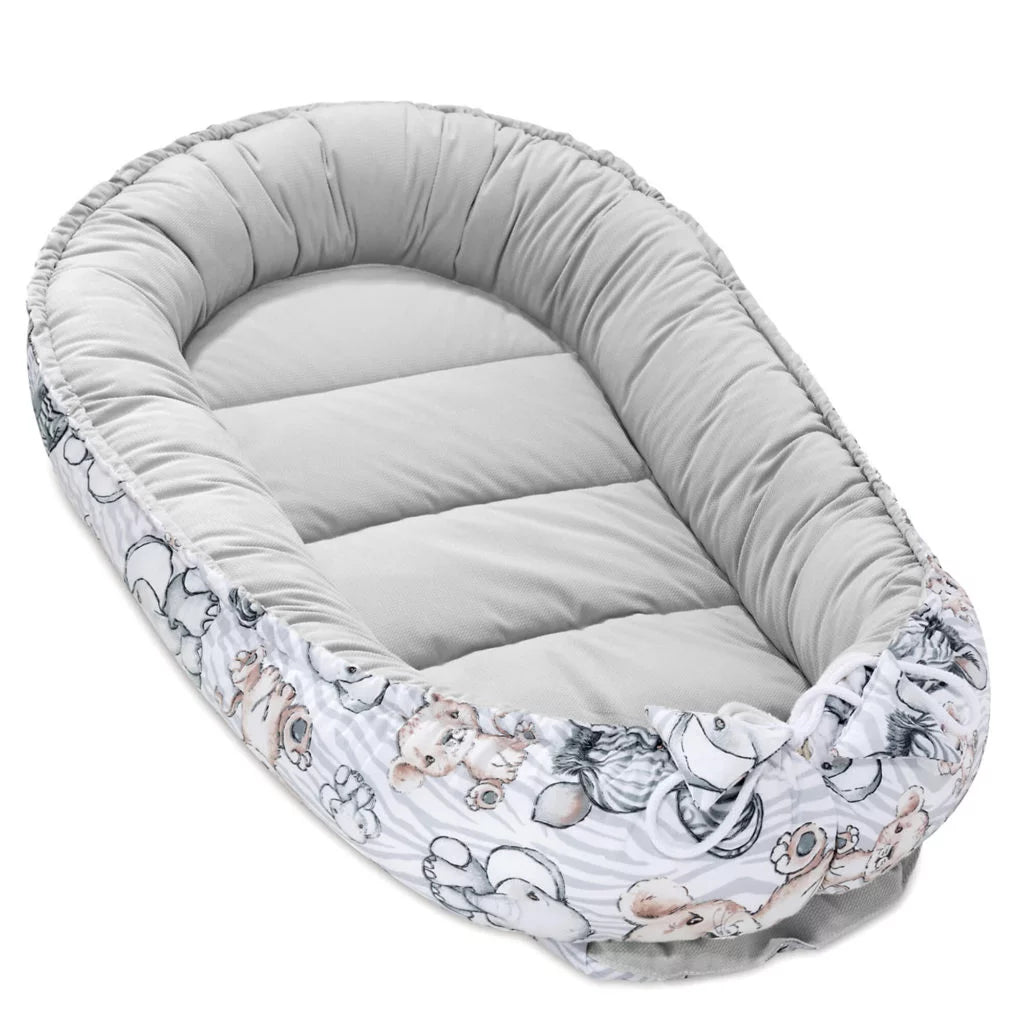 Babafészek - Safari grey - pamut/velvet