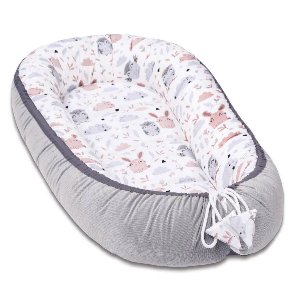Baba szett 5 az 1-ben - Forest Friends grey - pamut/velvet