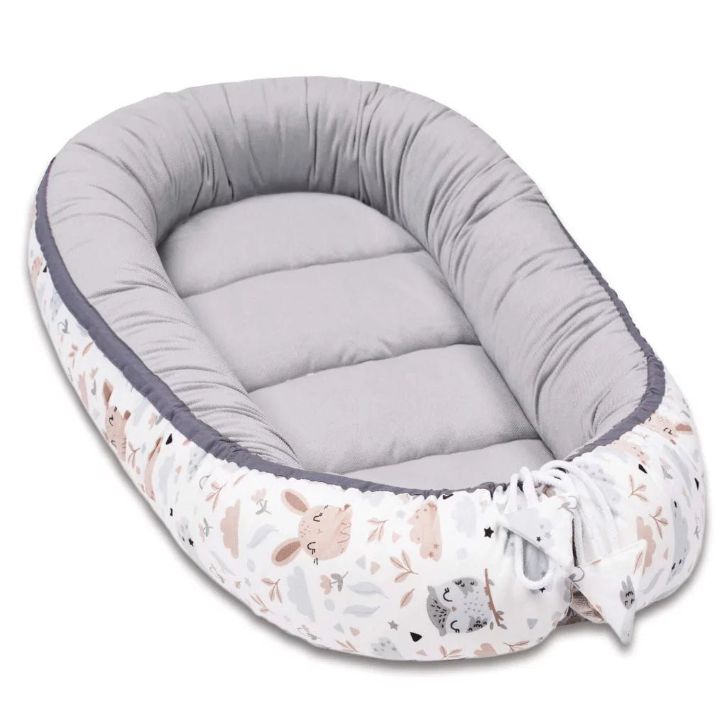 Baba szett 5 az 1-ben - Forest Friends grey - pamut/velvet