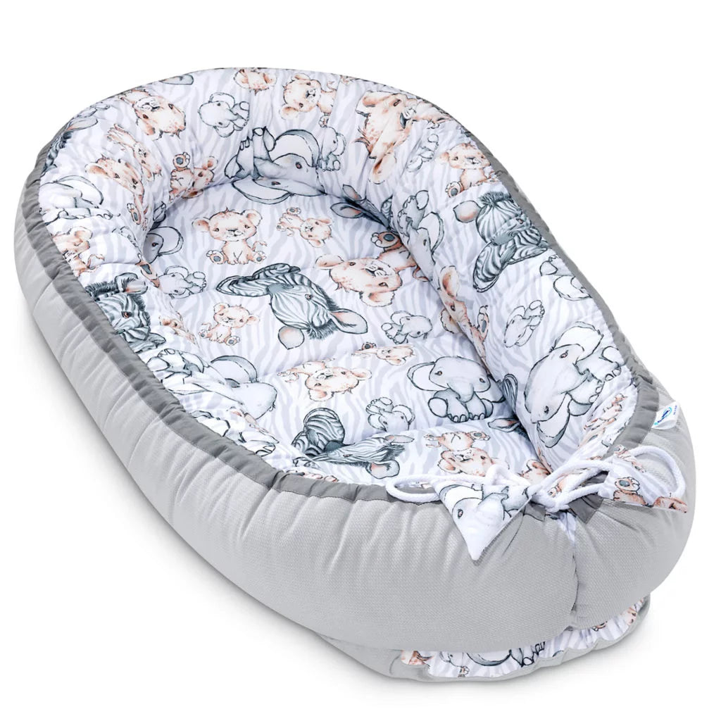 Baba szett 6 az 1-ben - Safari grey - pamut/velvet