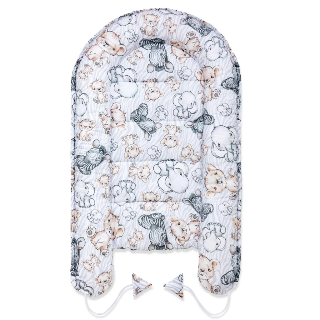 Babafészek - Safari grey - pamut/velvet