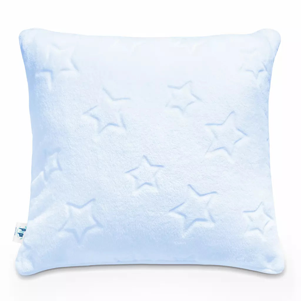Csillagos párnahuzat 40×40 - blue baby - plüss