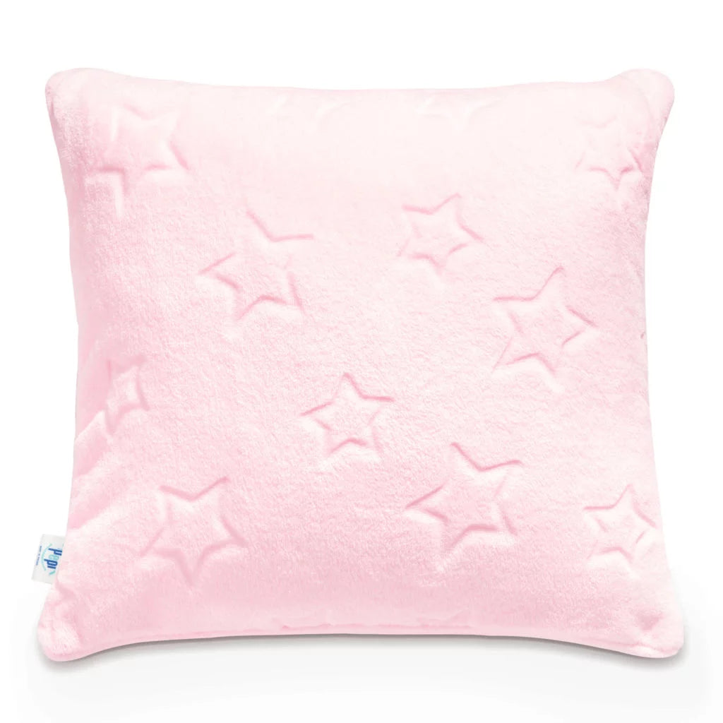 Csillagos párnahuzat 40×40 - powder pink - plüss