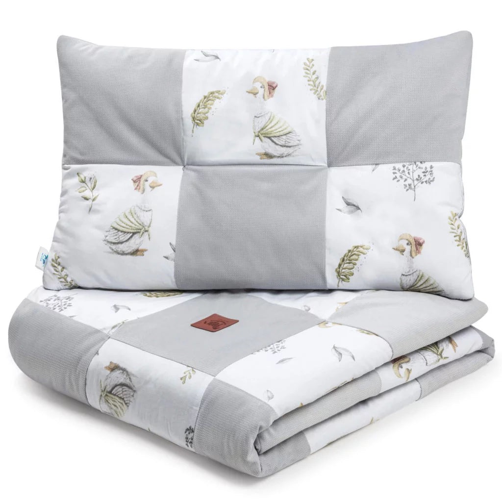 Patchwork paplan 100x140 lapos párnával 40x60 - Lady Goose - pamut/velvet