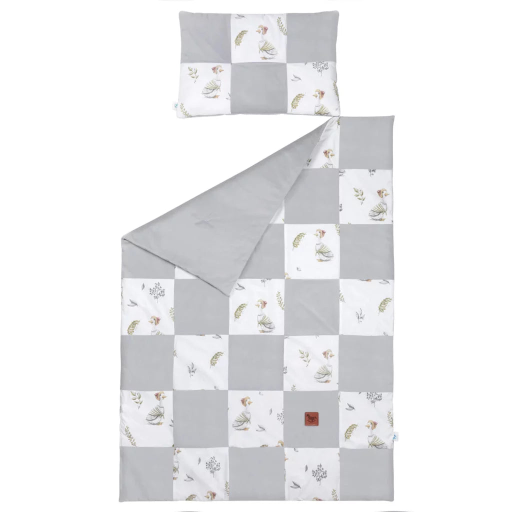 Patchwork paplan 100x140 lapos párnával 40x60 - Lady Goose - pamut/velvet