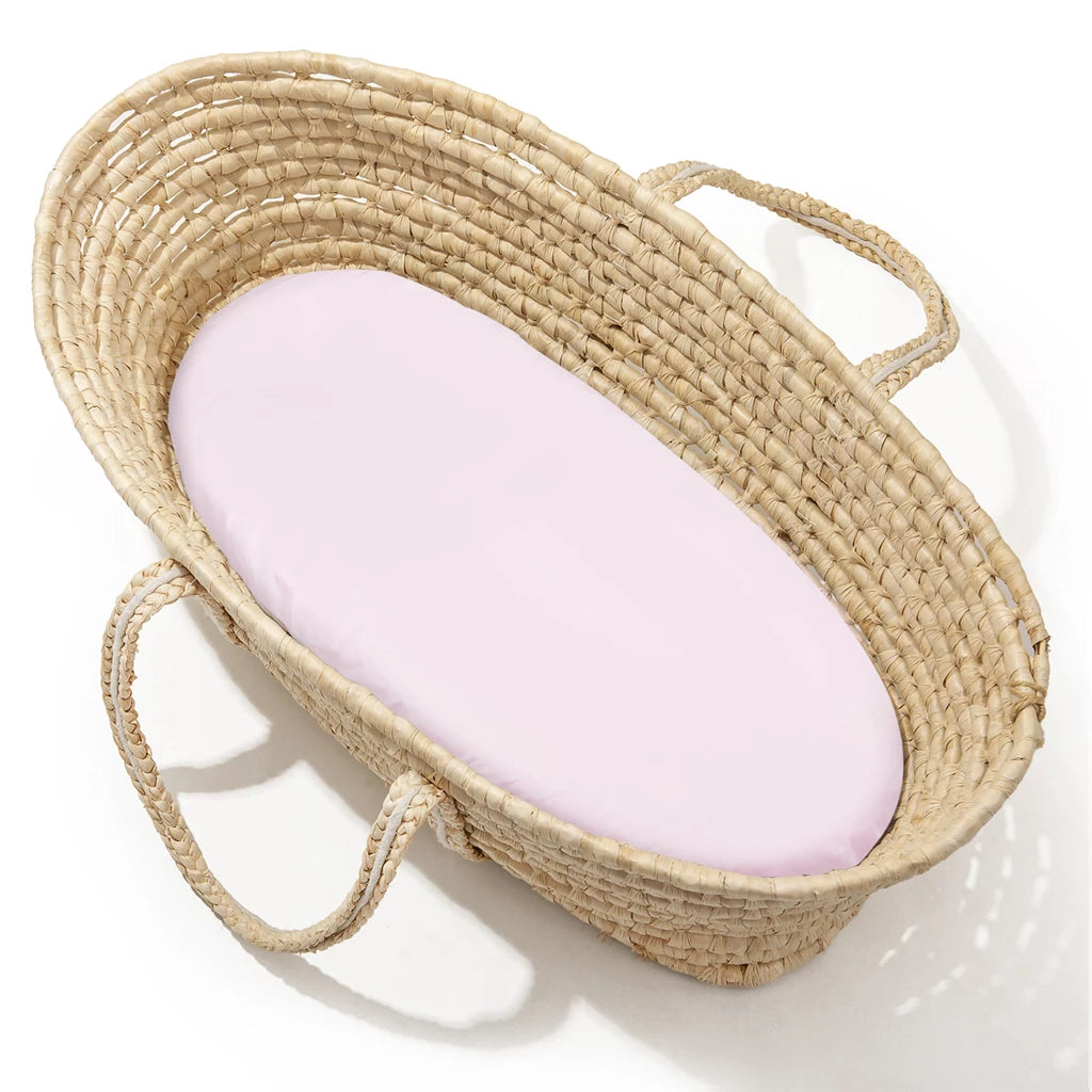 Lepedő mózeskosárba gumis - Pink