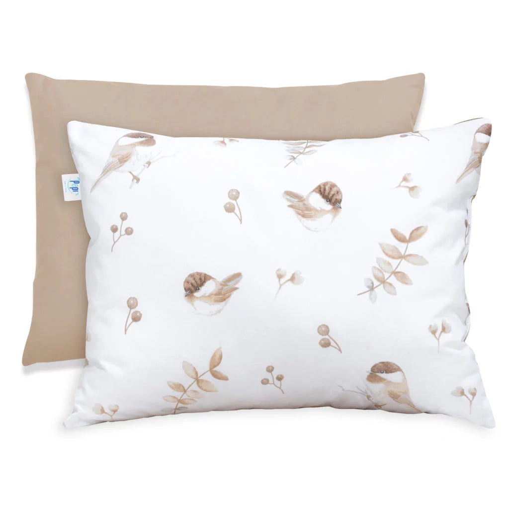 Szett 30×40-ös párna és 75×100-ös takaró – Lovely Bird capuccino – pamut
