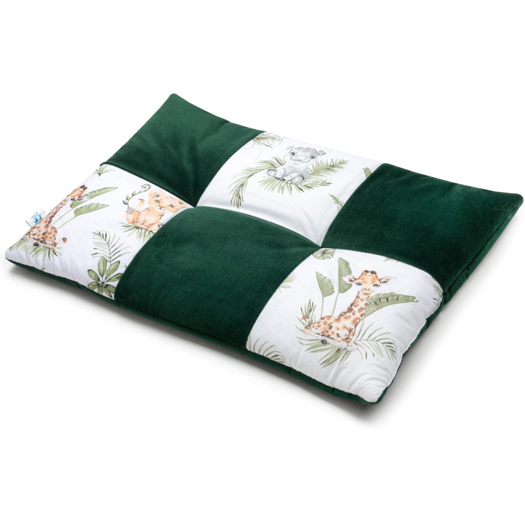 Patchwork paplan 100x140 lapos párnával 40x60 - Afrimals - pamut/velvet