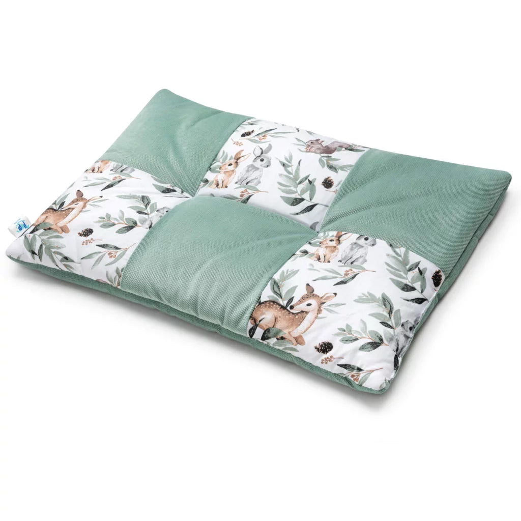 Lapos párna PATCHWORK 60x40 - Green Groove - pamut/velvet