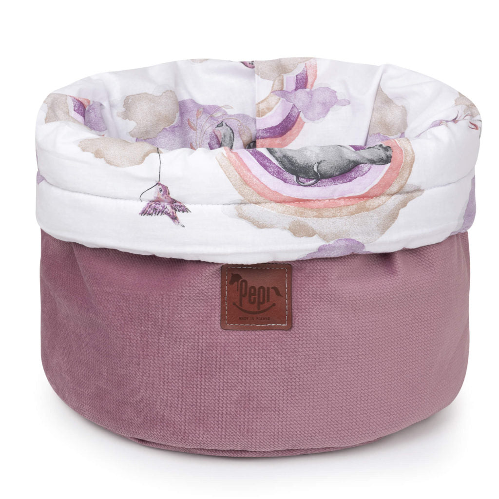 Kosárka babakellékekhez - Eledreams Pink - pamut/velvet