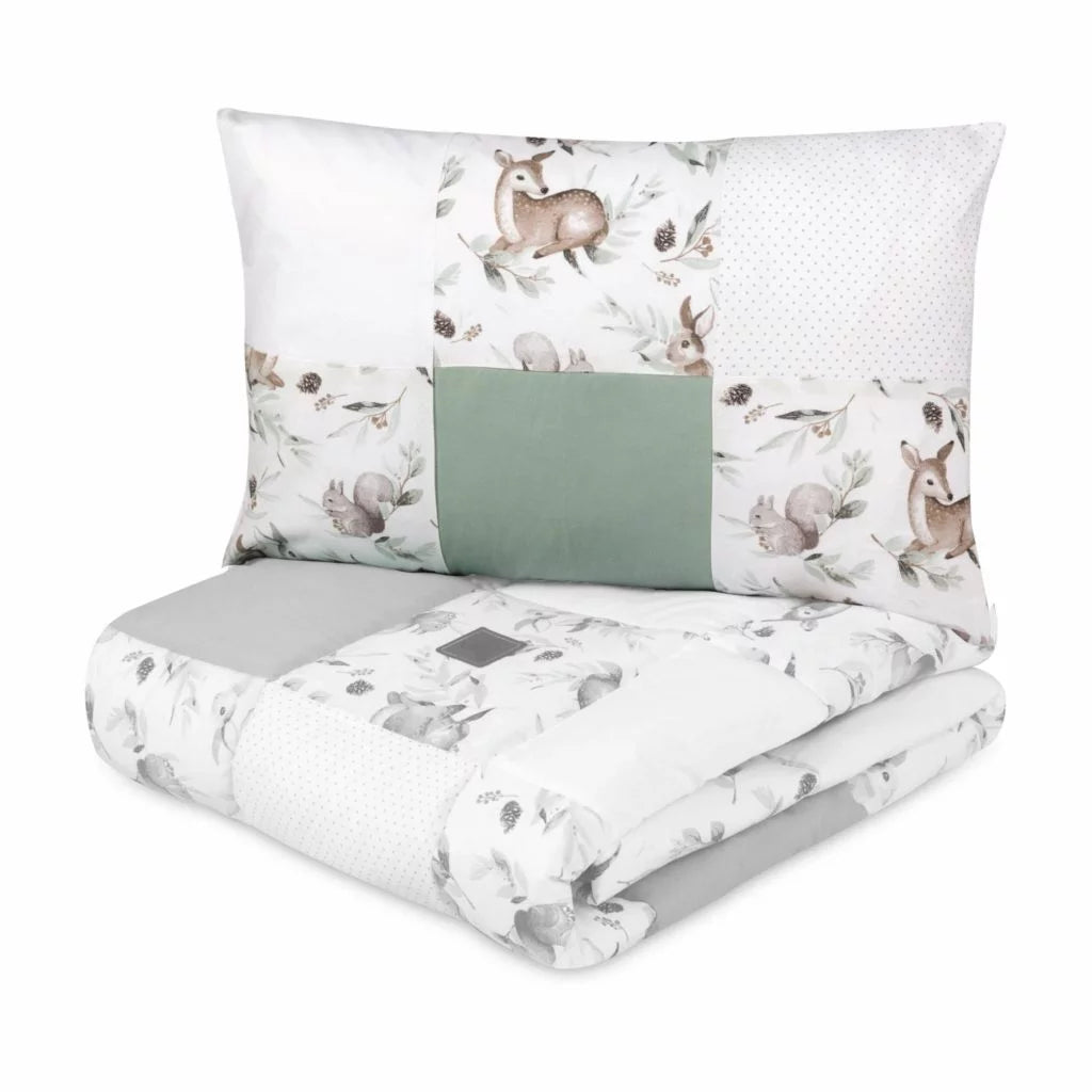 Párnahuzat patchwork 60×40 - Green Groove - pamut