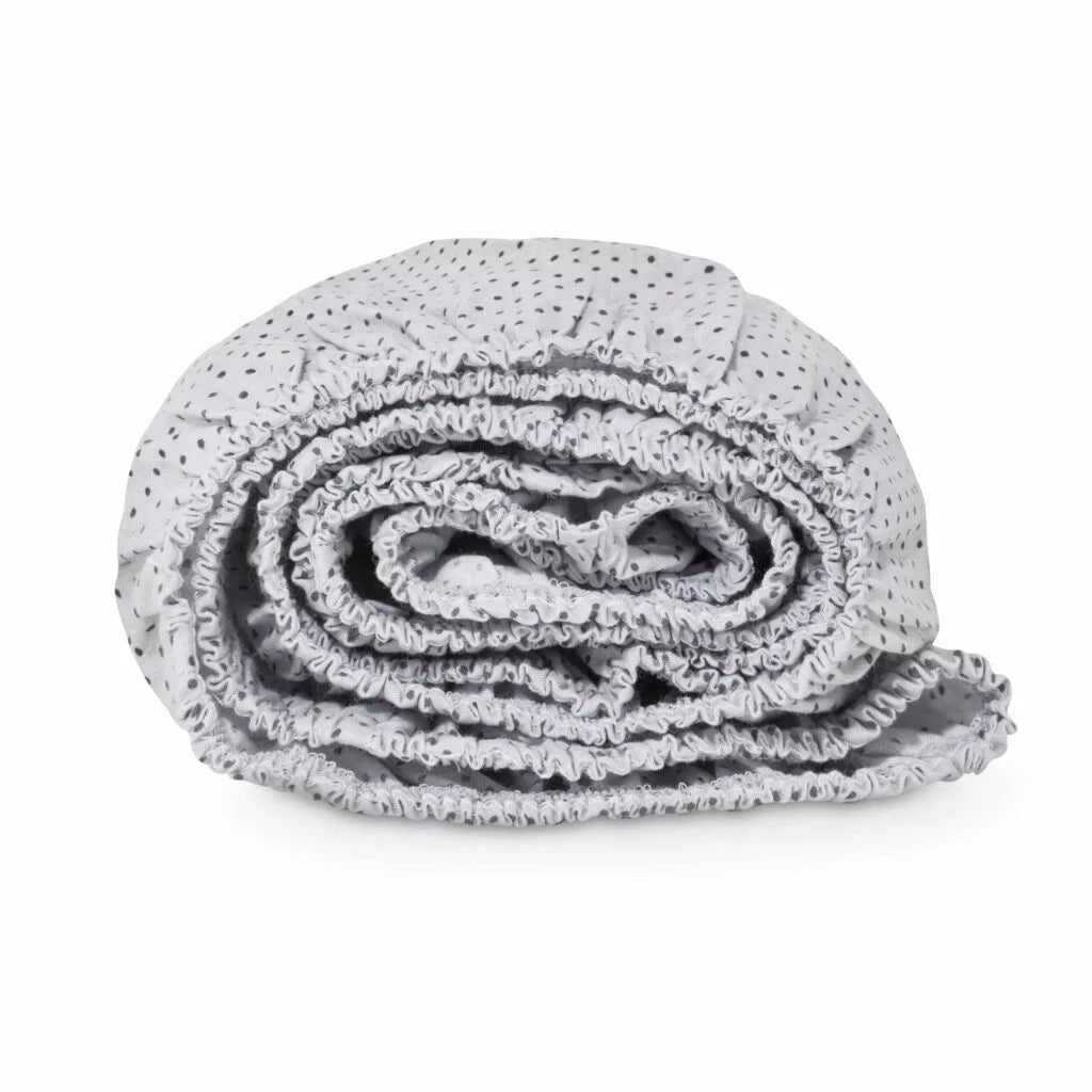 Lepedő pamut kiságyba gumis 60x120 - Dots Grey