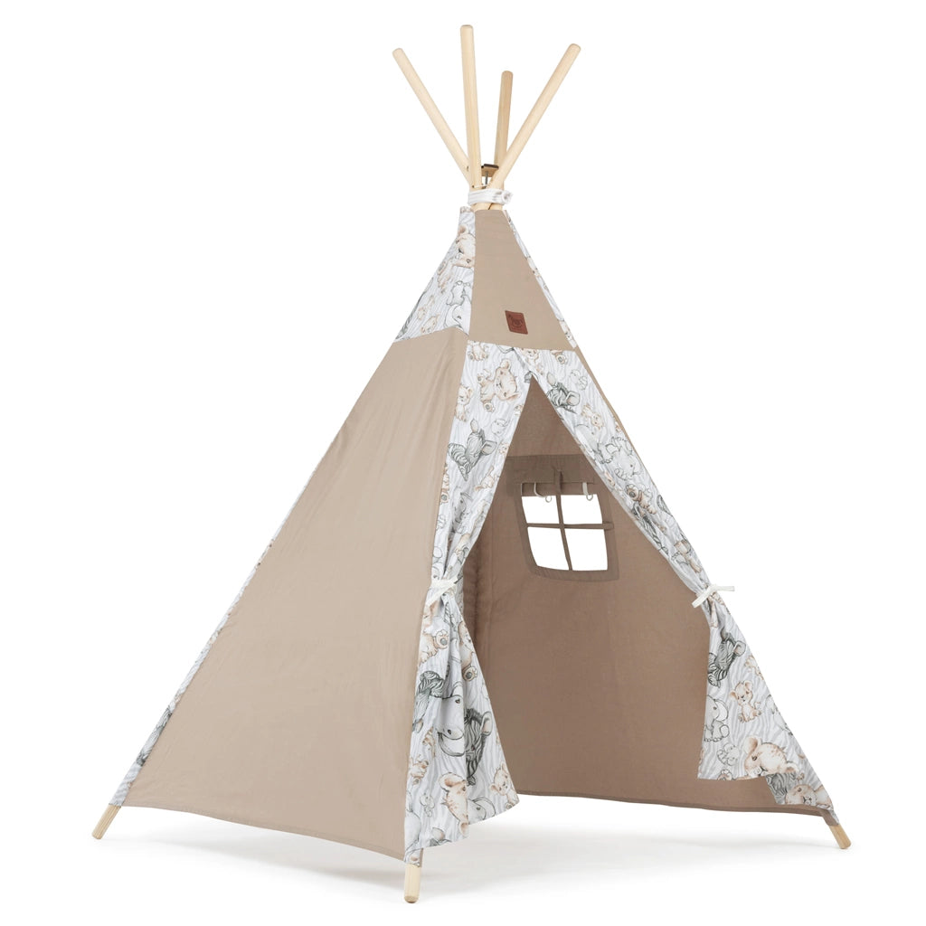 Sátor TIPI gyerekeknek Wigwam ablakkal - Safari + AJÁNDÉK stabilizátor