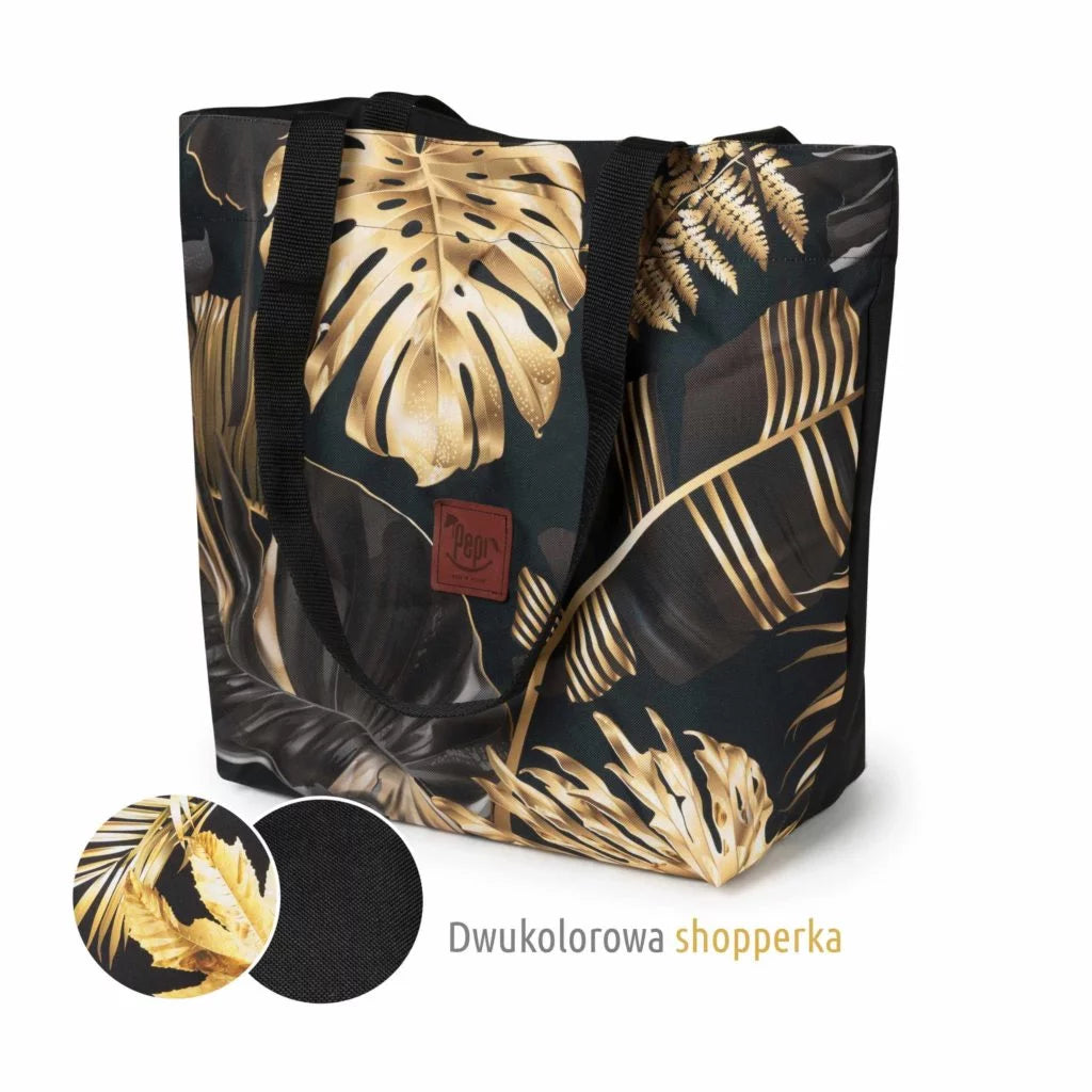 Városi táska A4-es - Golden Flowers Black