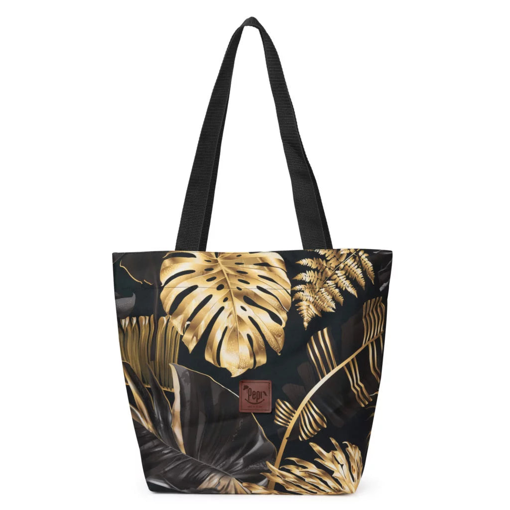 Városi táska A4-es - Golden Flowers Black