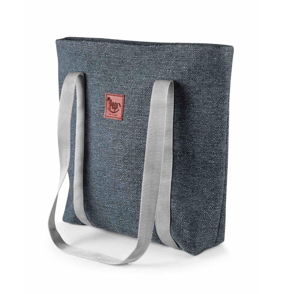 Shopper táska cipzárral - jeans linen