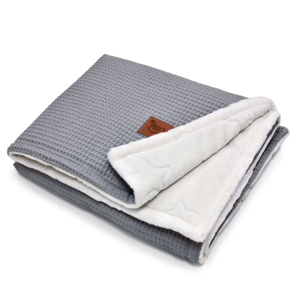 Téli takaró 75x100 - grey - plüss/gofri pamut