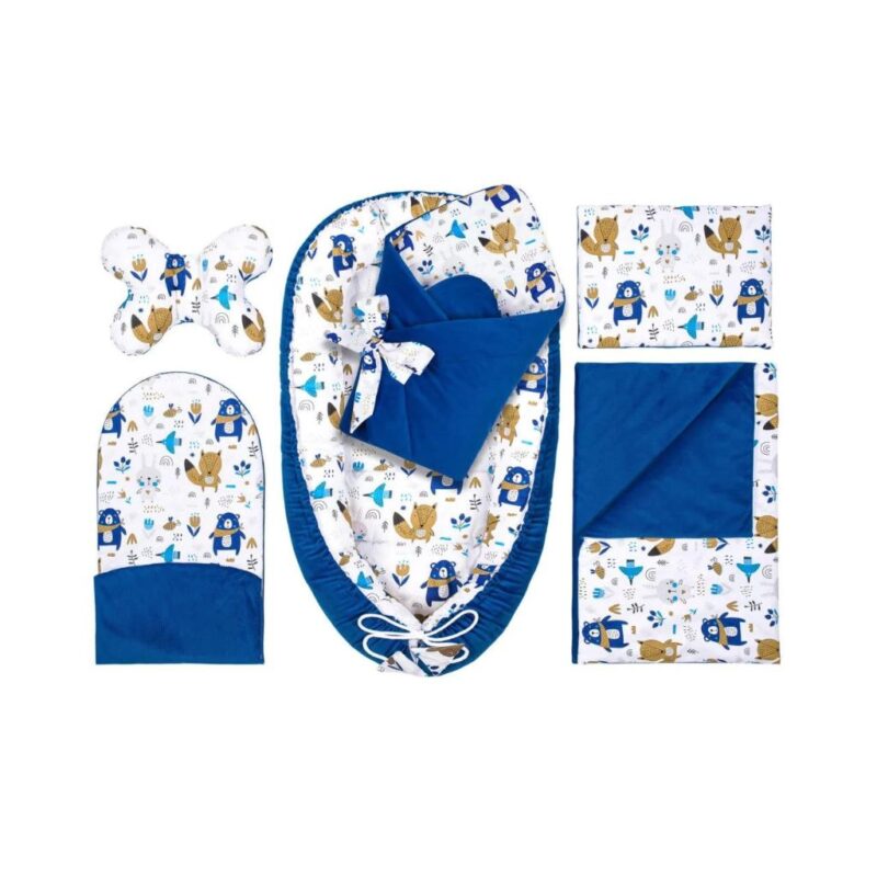 Baba szett 6 az 1-ben - Blue Bear - pamut/velvet