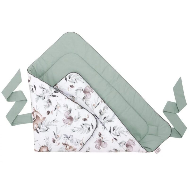 Babafészek és pólya szett - Green Groove Sage - pamut - Image 6
