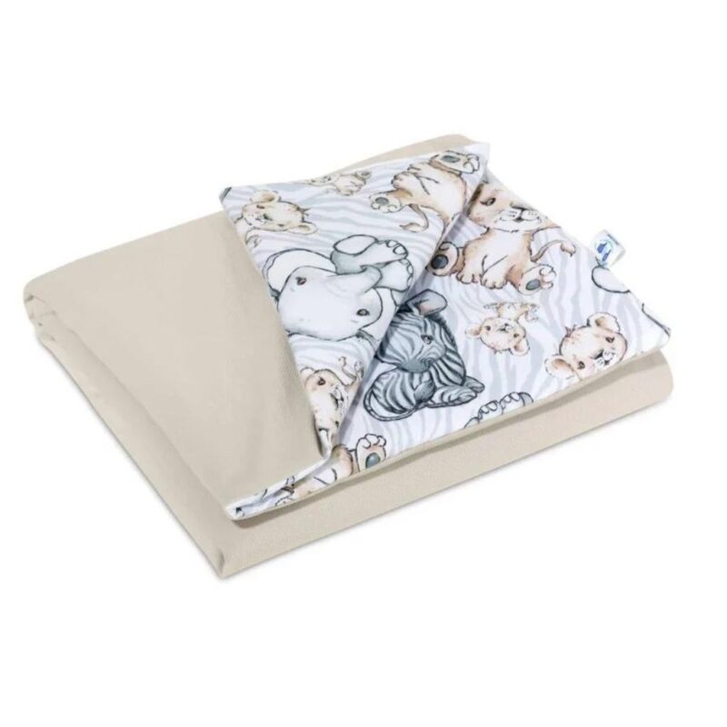 Szett 25x35-ös párna és 55x75-ös takaró – Safari cappucino – pamut/velvet - Image 3