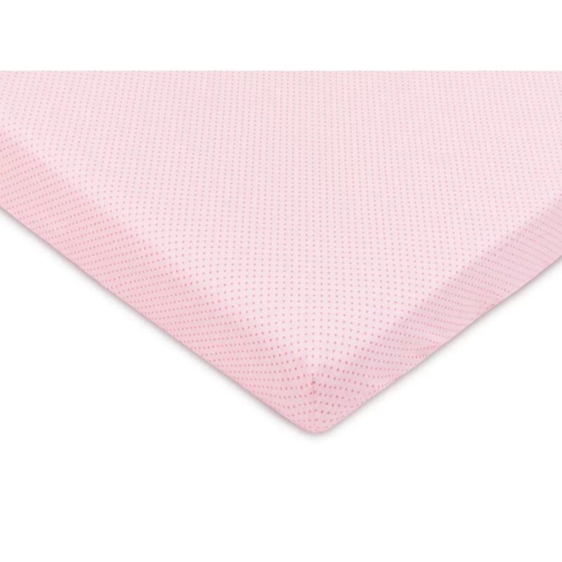 Lepedő pamut kiságyba gumis 60x120 - Dots Pink - Image 2