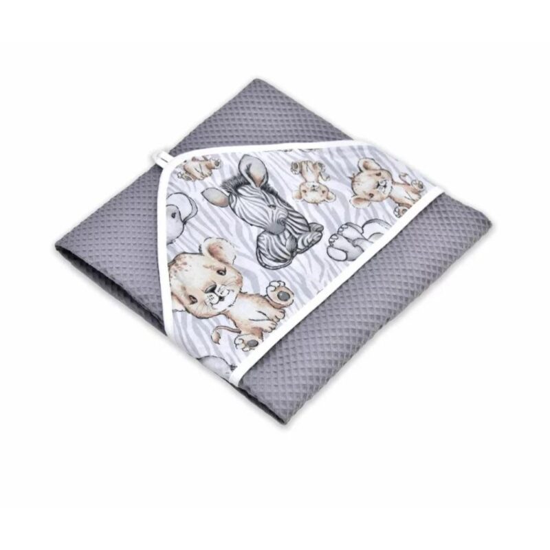 Fürdőszett: kapucnis törölköző és 2 kis törölköző - Safari Grey - Image 2