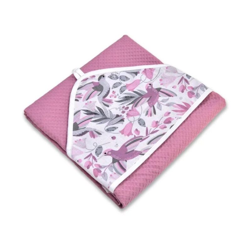 Fürdőszett: kapucnis törölköző és 2 kis törölköző - Hummingbird Pink - Image 2