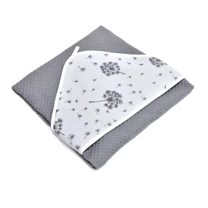 Fürdőszett: kapucnis törölköző és 2 kis törölköző - Summer Wind Grey - Image 2