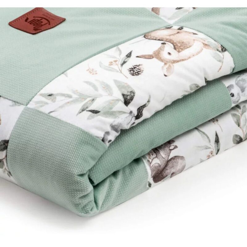 Paplan PATCHWORK 100x140 - Green Groove - pamut/velvet - Image 2