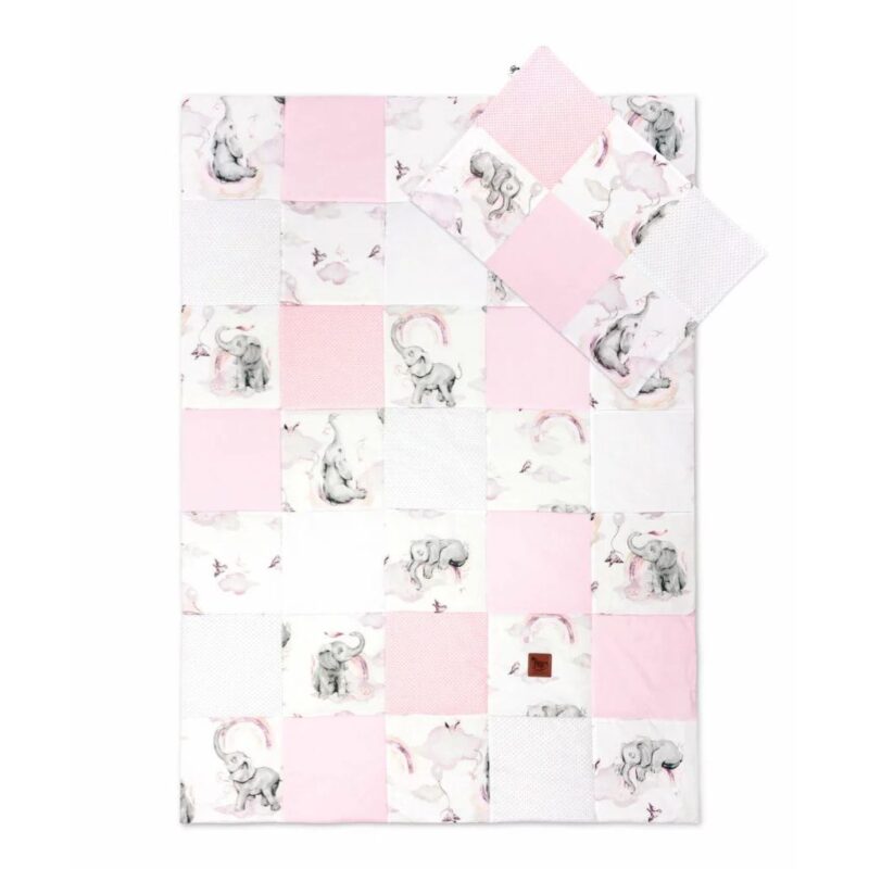 Patchwork paplan 100x140 párnahuzattal 40x60 - Eledreams Pink - pamut - Image 3