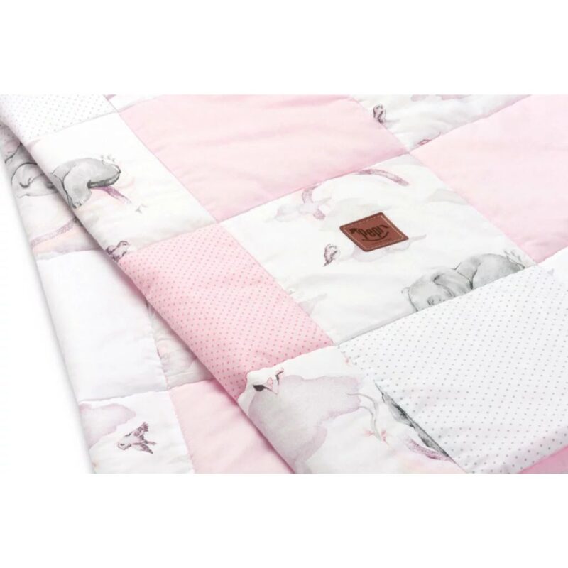 Patchwork paplan 100x140 párnahuzattal 40x60 - Eledreams Pink - pamut - Image 4