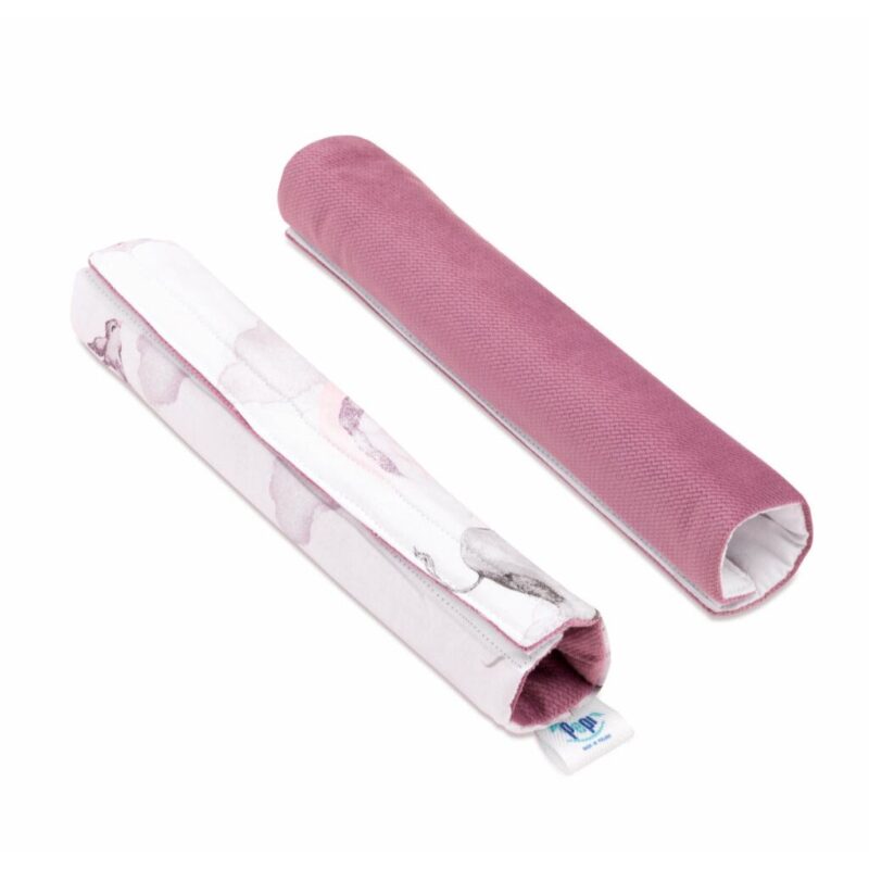 Biztonsági öv védők babakocsihoz - Eledreams Pink - pamut/velvet