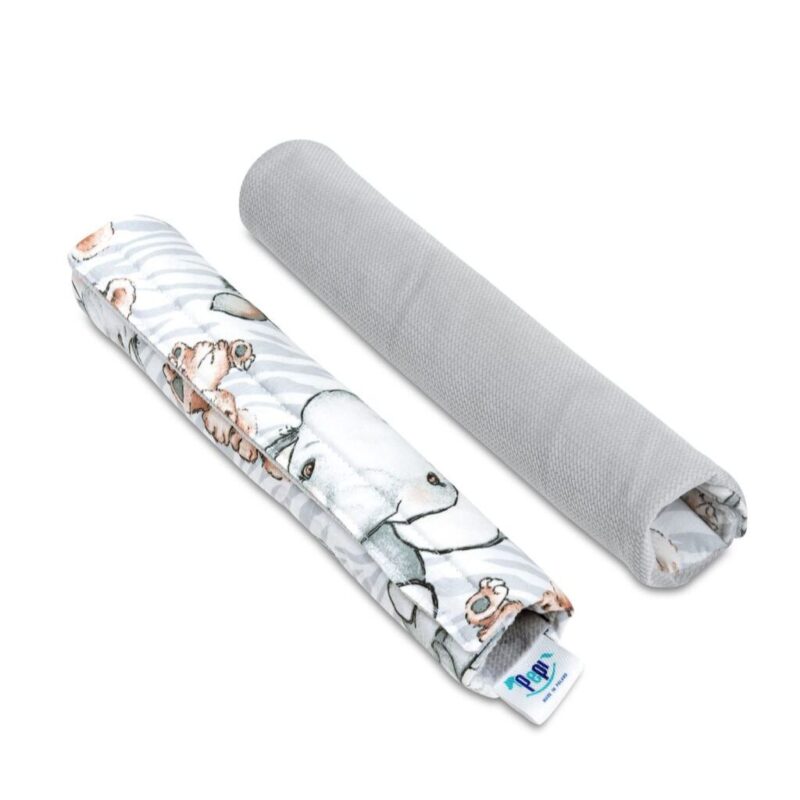 Biztonsági öv védők babakocsihoz - Safari grey - pamut/velvet