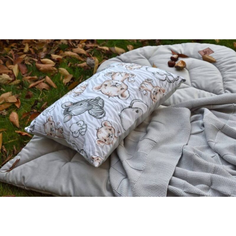 Pelyhes párna 30×40 - Safari grey - pamut/velvet - Image 2