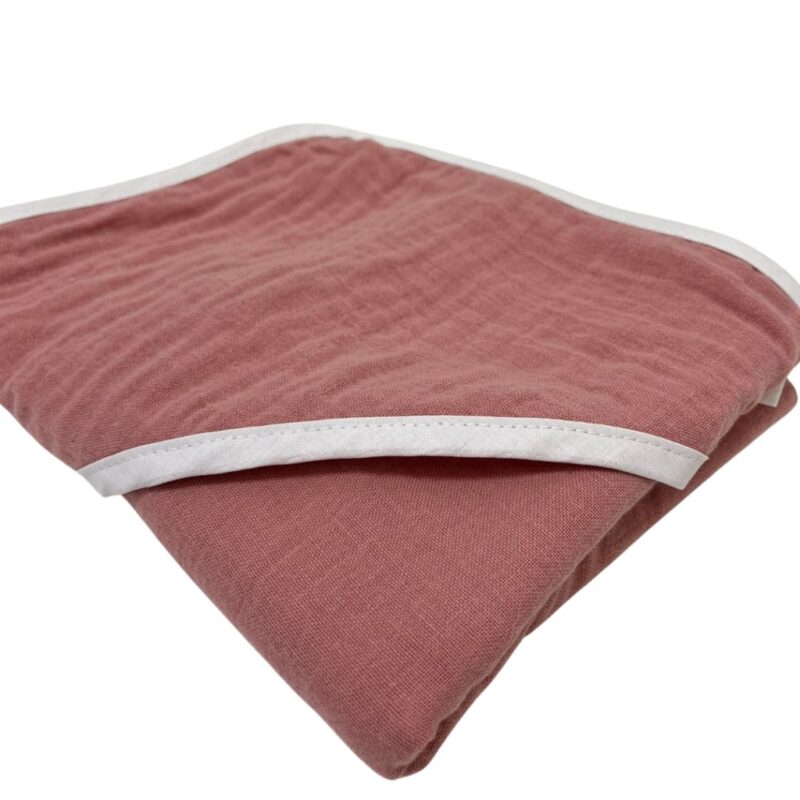 Fürdőlepedő kapucnival - Pink - prémium muszlin
