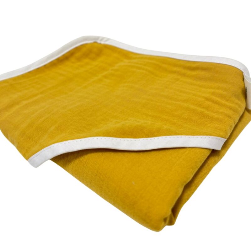 Fürdőlepedő kapucnival - Yellow - prémium muszlin