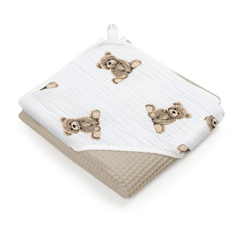 Fürdőszett: kapucnis törölköző és 2 kis törölköző - Sweet Teddy - Image 2