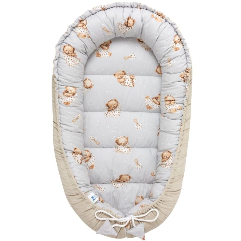 Baba szett 5 az 1-ben - Sleeping Teddy Bear cappucino - pamut/velvet - Image 2