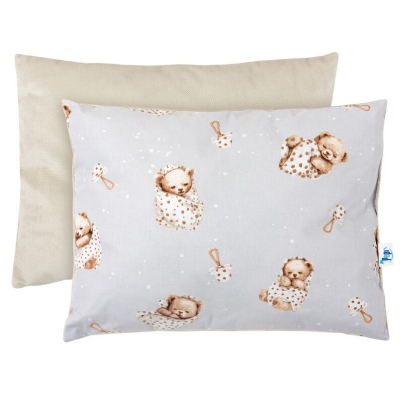 Pelyhes párna 30×40 - Sleeping Teddy Bear - pamut/velvet