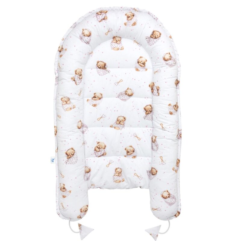 Baba szett 5 az 1-ben - White Sleeping Teddy Bear old rosa - pamut/velvet - Image 5