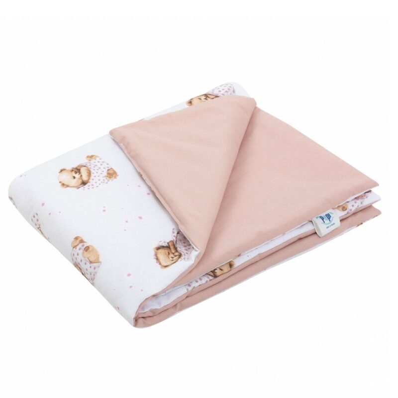 Paplan 55×75 - White Sleeping Teddy Bear - pamut