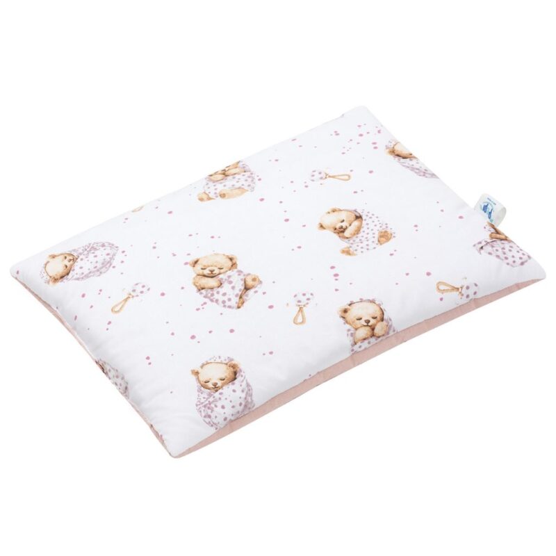 Lapos párna 30×40 - White Sleeping Teddy Bear - pamut