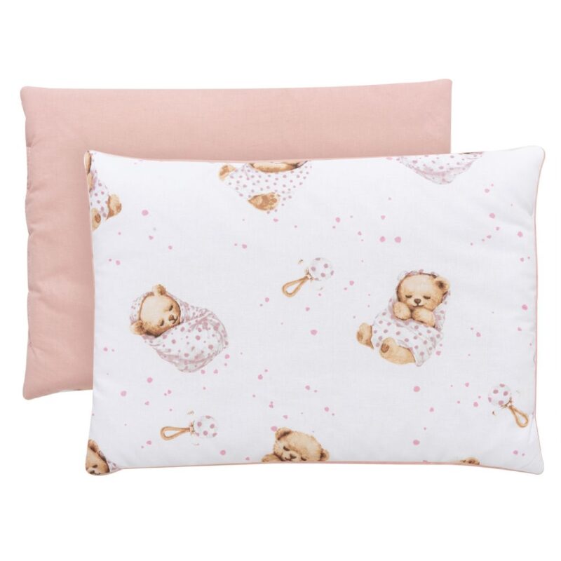 Lapos párna 25×35 - White Sleeping Teddy Bear - pamut
