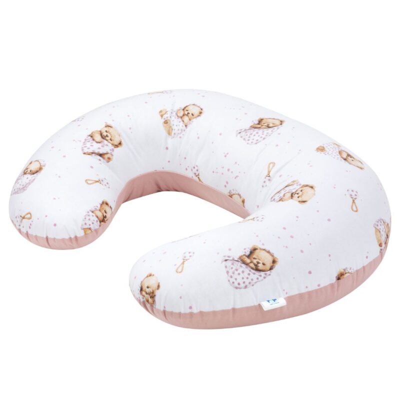 Kifli szoptatós párna -White Sleeping Teddy Bear - pamut