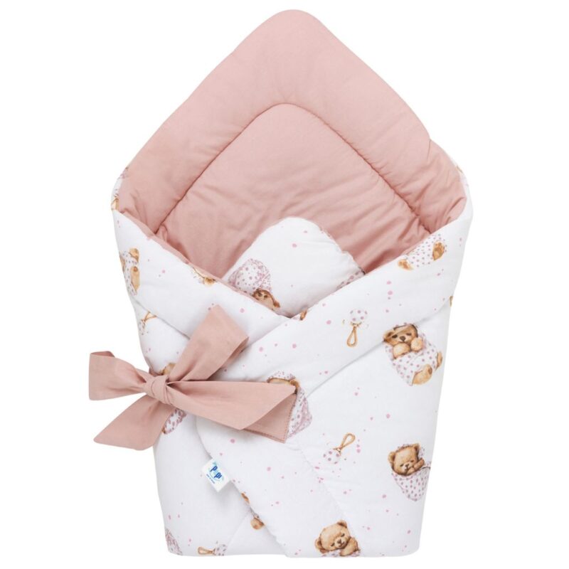 Pólya/takaró - White Sleeping Teddy Bear - pamut